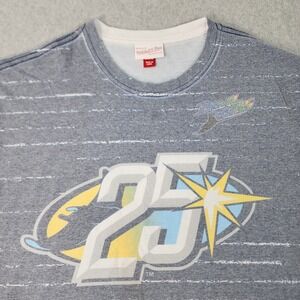 Tampa Bay Devil Rays MLB 25th Anniv Subliminated Shirt Adult 2XL Mitchell & Ness